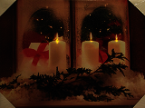 Quadro luminoso a led immagini candele avorio 
