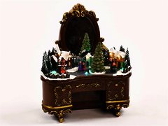 Mobile da trucco con specchiera - paesaggio animato di Natale con luci e suoni